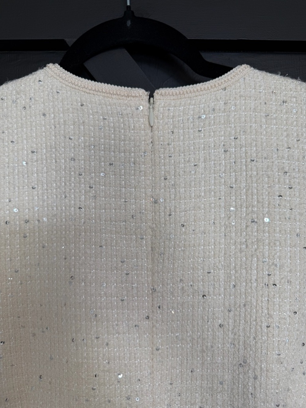 NWT Veronica Beard Julie Embellished Tweed Mini Dress in Off-White, Size 6 - Picture 12 of 15